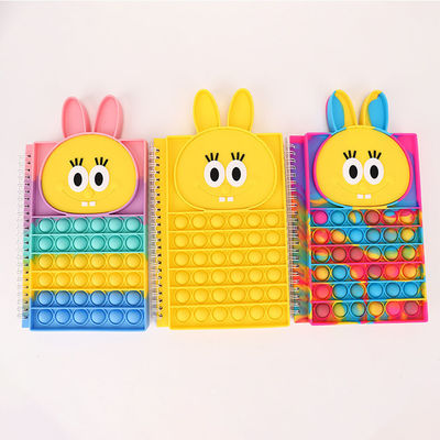 Popular A5 Cute Animal Pattern Silicone Colorful Sensory Push Bubble Fidget Pop Notebook For Children