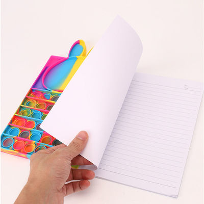 Popular A5 Cute Animal Pattern Silicone Colorful Sensory Push Bubble Fidget Pop Notebook For Children