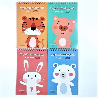 Reusable Writing Notebook for Kids 4 Books 1 Pen English Magic Practice and Calligraphy
